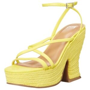 "Marc Fisher LTD Women's Fetch Heeled Sandal, Yellow 700, Size 7.5"